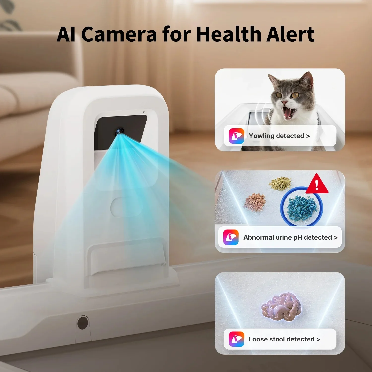 Purobot Crystal Duo Automatic Cat Litter Box with Camera -EU plug - Image 3