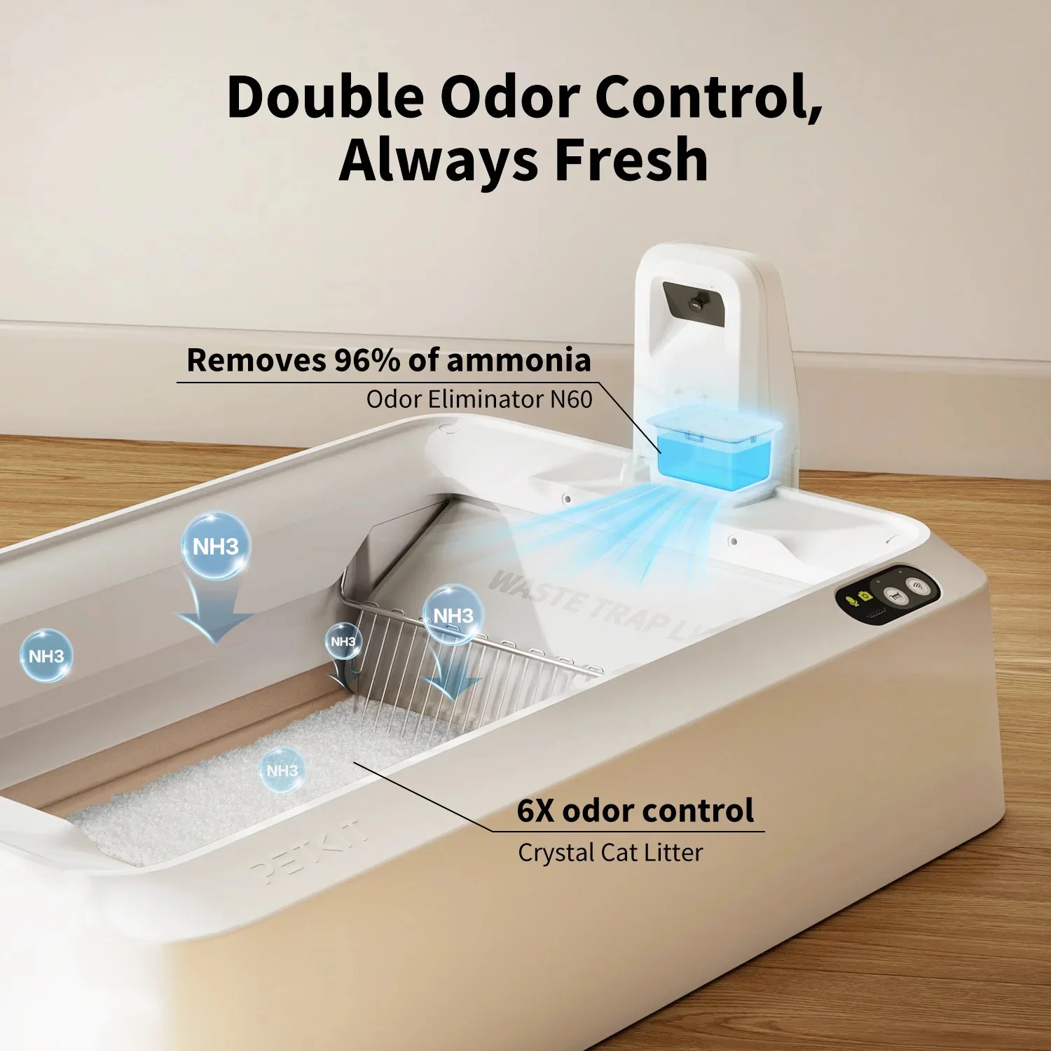 Purobot Crystal Duo Automatic Cat Litter Box with Camera -EU plug - Image 6