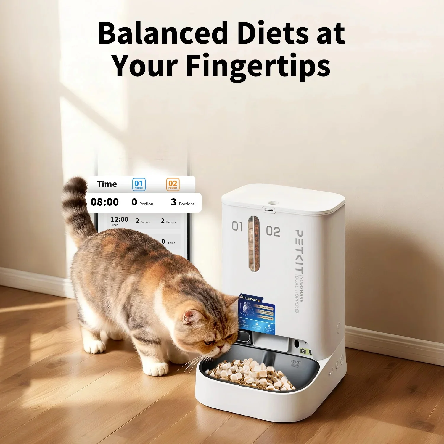 YumShare Dual-hopper 2 Automatic Feeder with Camera -EU plug - Image 8