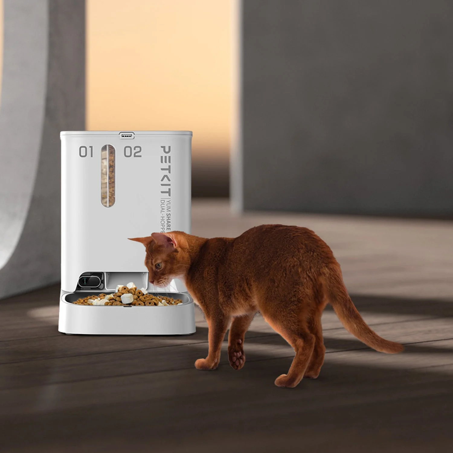 YumShare Dual-hopper Automatic Feeder with Camera -EU plug - Image 3