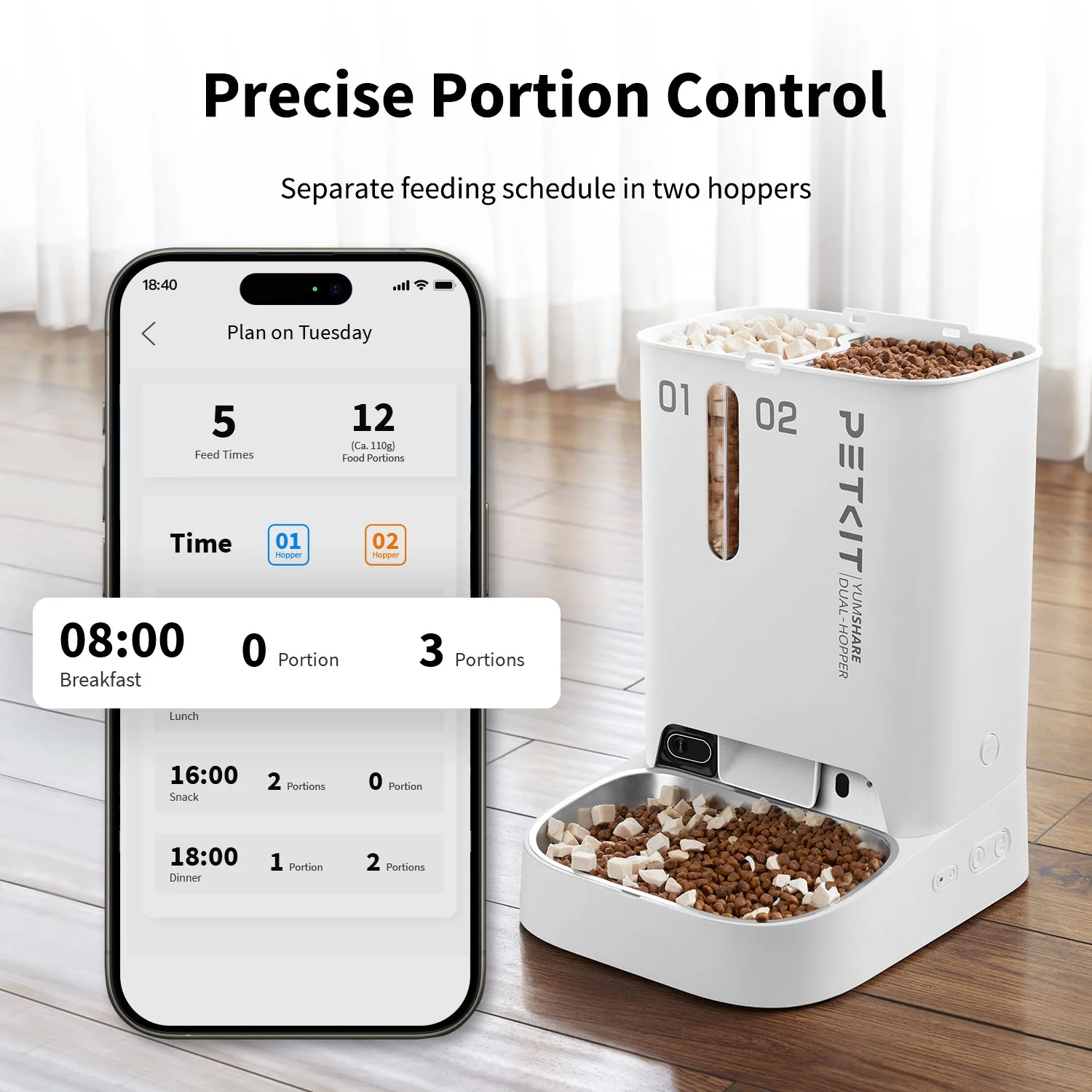 YumShare Dual-hopper Automatic Feeder with Camera -EU plug - Image 9